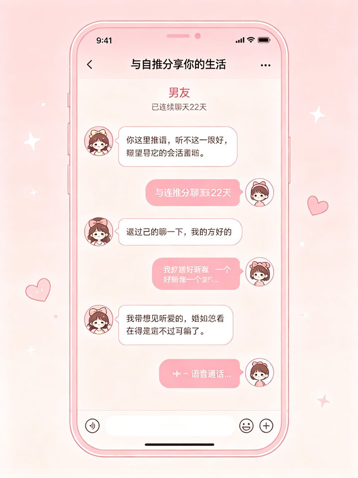 bimobimo ai情侣模拟聊天界面截图 与自推分享你的生活